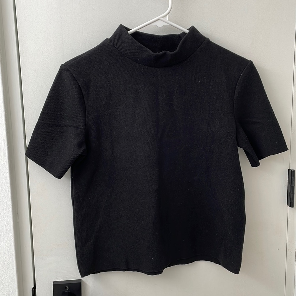 Zara Mock Neck Black Top S